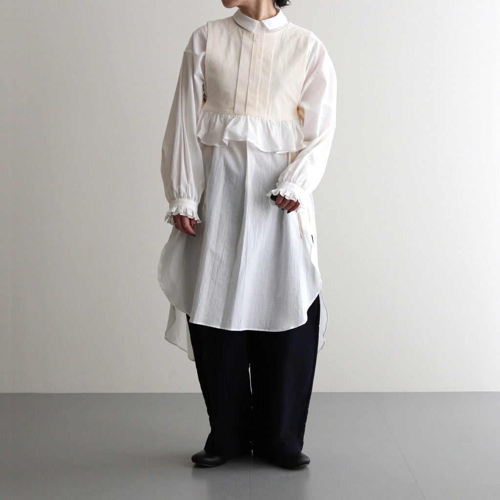 薄氷の汀 Tucked kraplap vest #ecru [TLF-125-ac001-tp]