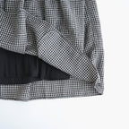 BOILE WOOL SMALL GINGHAM CHECK GATHERED SKIRT WITH LINING #9981 BLK (BLACK/ECRU SAND CHECK) [NMDS26585]