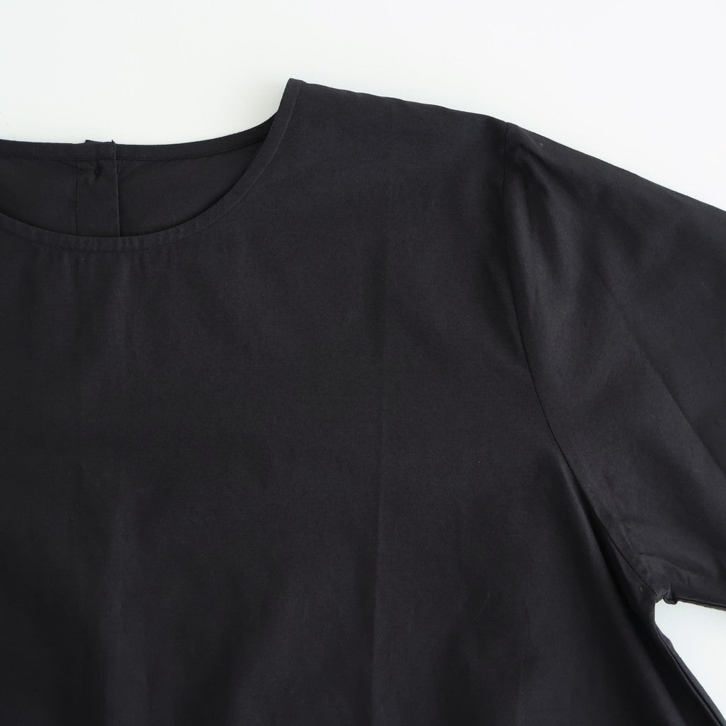 40s POPLIN PLAIN HEM FRILL BACK OPENING SMOCK #9900 BLACK [NSL25543]