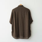 AUTO LOOM LINEN/COTTON PLAIN OVERDYE OPEN COLLAR S/SL SHIRTS #8960 C.BROWN [IMDSH2612LCD]