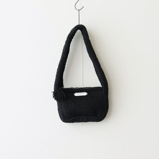 LILLIAN YARN HAND KNIT BODY BAG #black [no.6988]