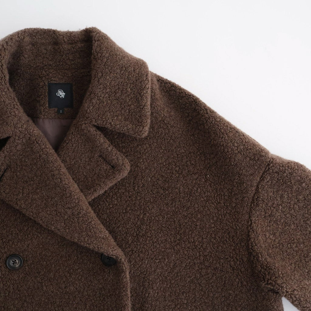 RECYCLE BOA WOOL DOUBLE OVER COAT #8500 MOCHA.BROWN [JNMDS2451]