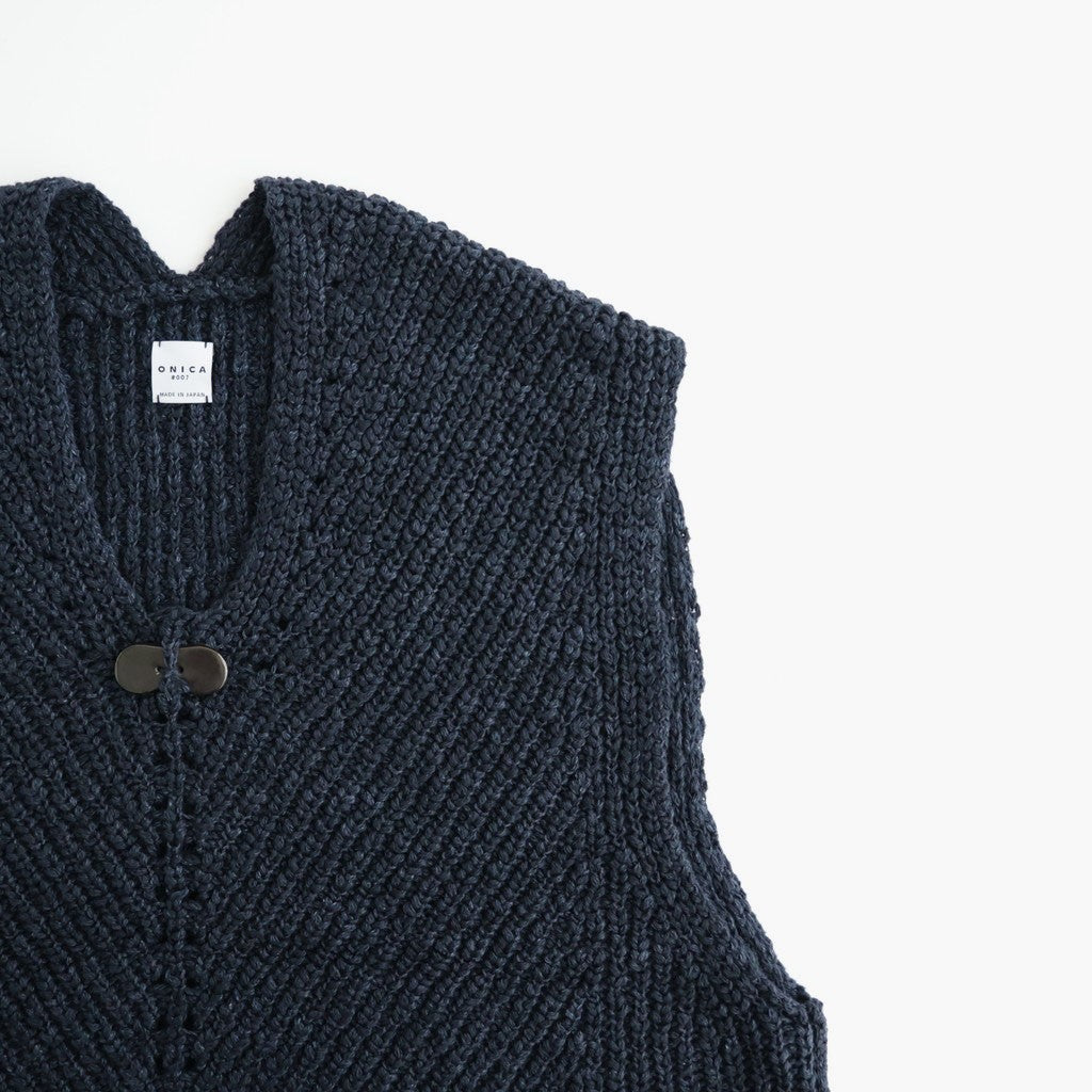 Slub bubble Vest #D.Navy [Oni063]
