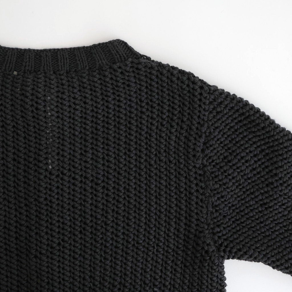 ネパール手編みKNIT クルーネックカーディガン #007 チャコール [PA260KN024]