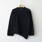 cotton & silk slub yarn bottle-neck P/O #black [WXSP-UW125]