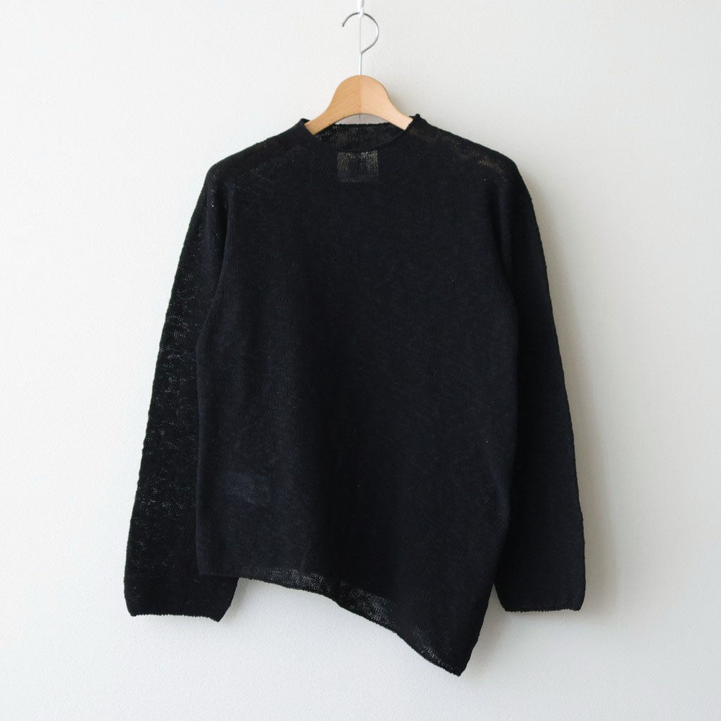 cotton & silk slub yarn bottle-neck P/O #black [WXSP-UW125]