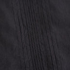 80s COTTON VOILE PLAIN BANDED COLLAR FRENCH/SL PINTUCK SHIRT #9900 BLACK [NSL26022]