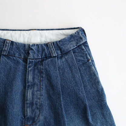 TUCK DENIM WIDE PANTS （VINTAGE LIKE） #INDIGO [no.6675]