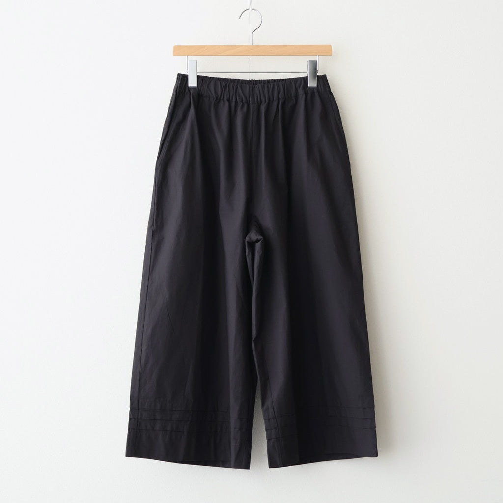 40s POPLIN PLAIN HEM PLEATS EASY PANTS #9900 BLACK [NSL25546]