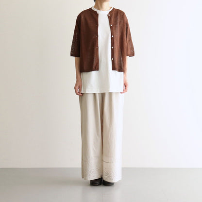 Fesca Linen Knit No Collared #D.brown [A232251TK766]