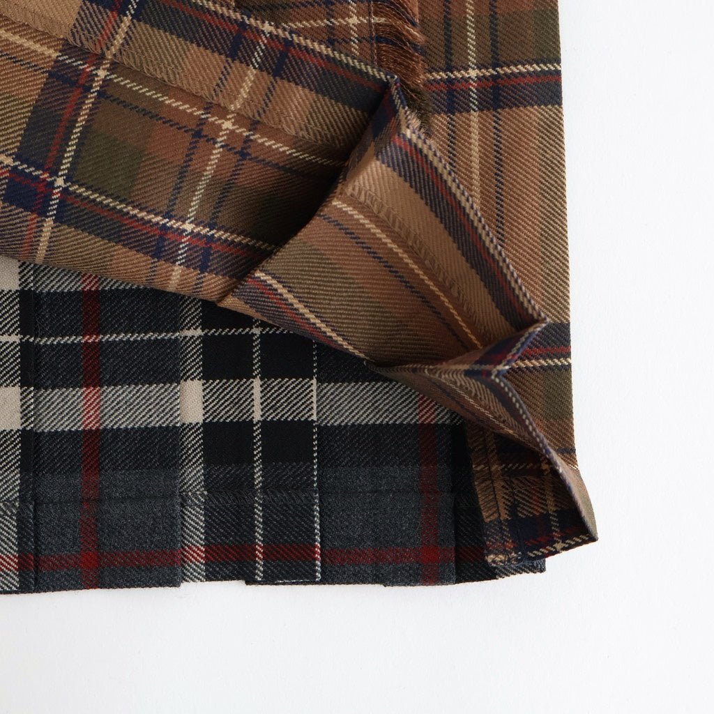 【 O'NEIL OF DUBLIN × UNFIL 】worsted wool asymmetry kilt skirt #mulch B [WVFL-UW134]