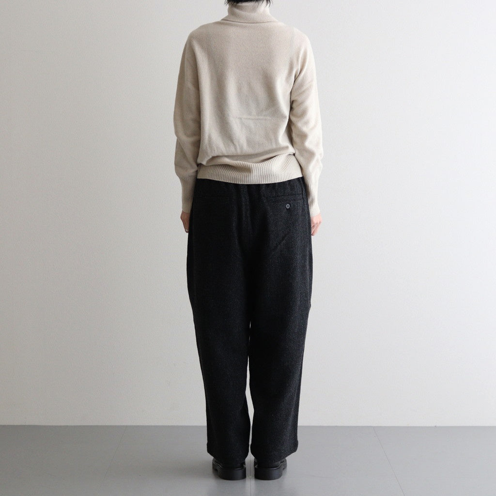 Bishu original wool herringbone tuck pants #black herringbone [TS243PT099]