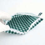 FLAT POUCH MEDIUM #GINGHAM GREEN [TMB-2565H]