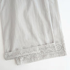 80s VOILE PLAIN WITH CUT WORK LACE EASY PANTS #9200 LT.GREY [INSL26345]