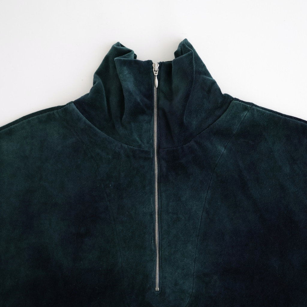 tie-dyed cotton velour high-neck P/O #navy × pine green [WXFL-UW116]