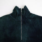tie-dyed cotton velour high-neck P/O #navy × pine green [WXFL-UW116]