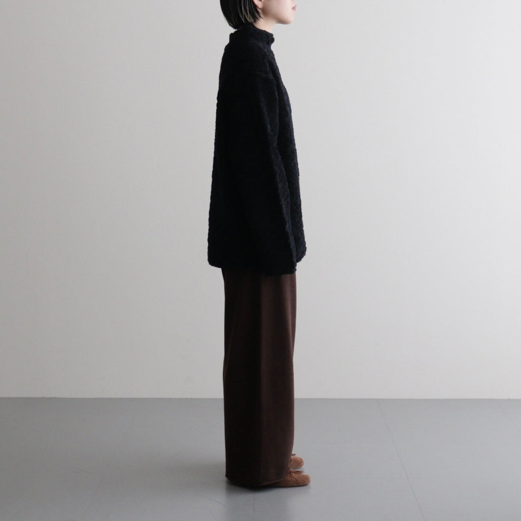 random wool & woolen cotton high-neck P/O #black [WVFL-UW121]
