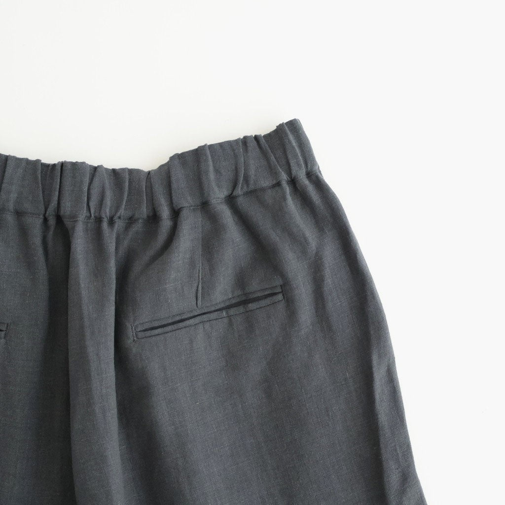 40s FRENCH LINEN DYED CANVAS 2TUCK TAPERED EASY PANTS #9800 CHARCOAL [GNMDS2501FL]