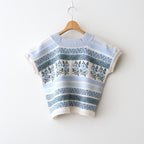 Flower Jacquard Knit Blouse #Off white [261807]
