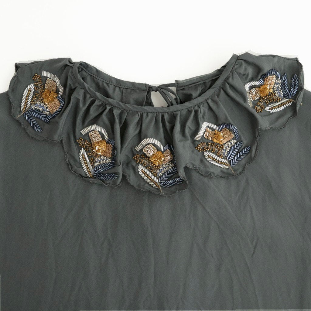 Volant blouse #dark gray [32-0014A]
