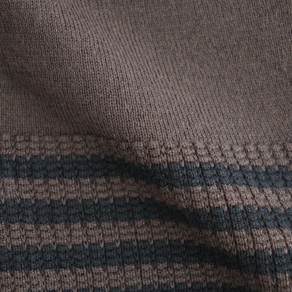 Stripe Long-sleeved Tee #Brown x Black [Oni068]