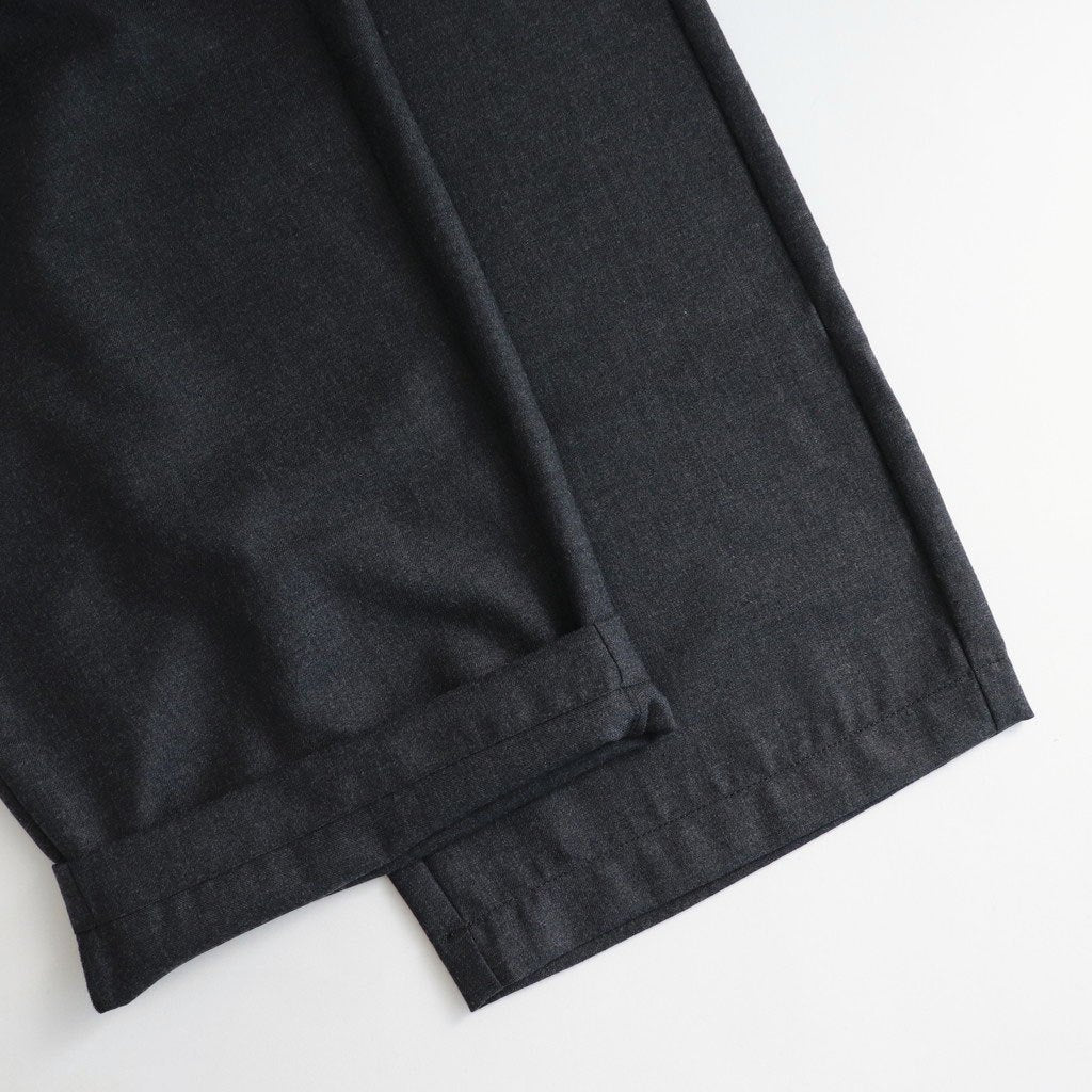 WORSTED SERGE 2TUCK WIDE EASY PANTS #9800 CHARCOAL [GNMDS2502WS]