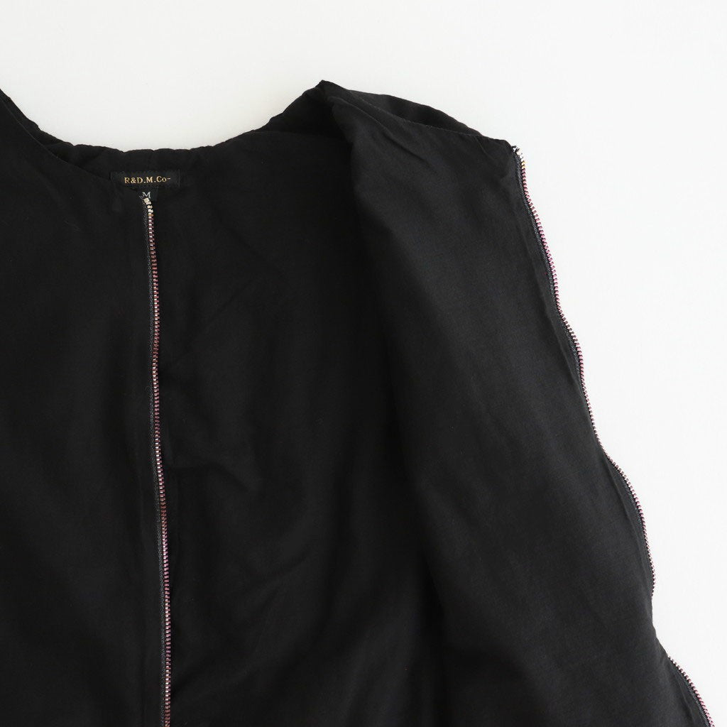GARMENT DYE LAWN SHIRRING VEST #Black [no.7521]