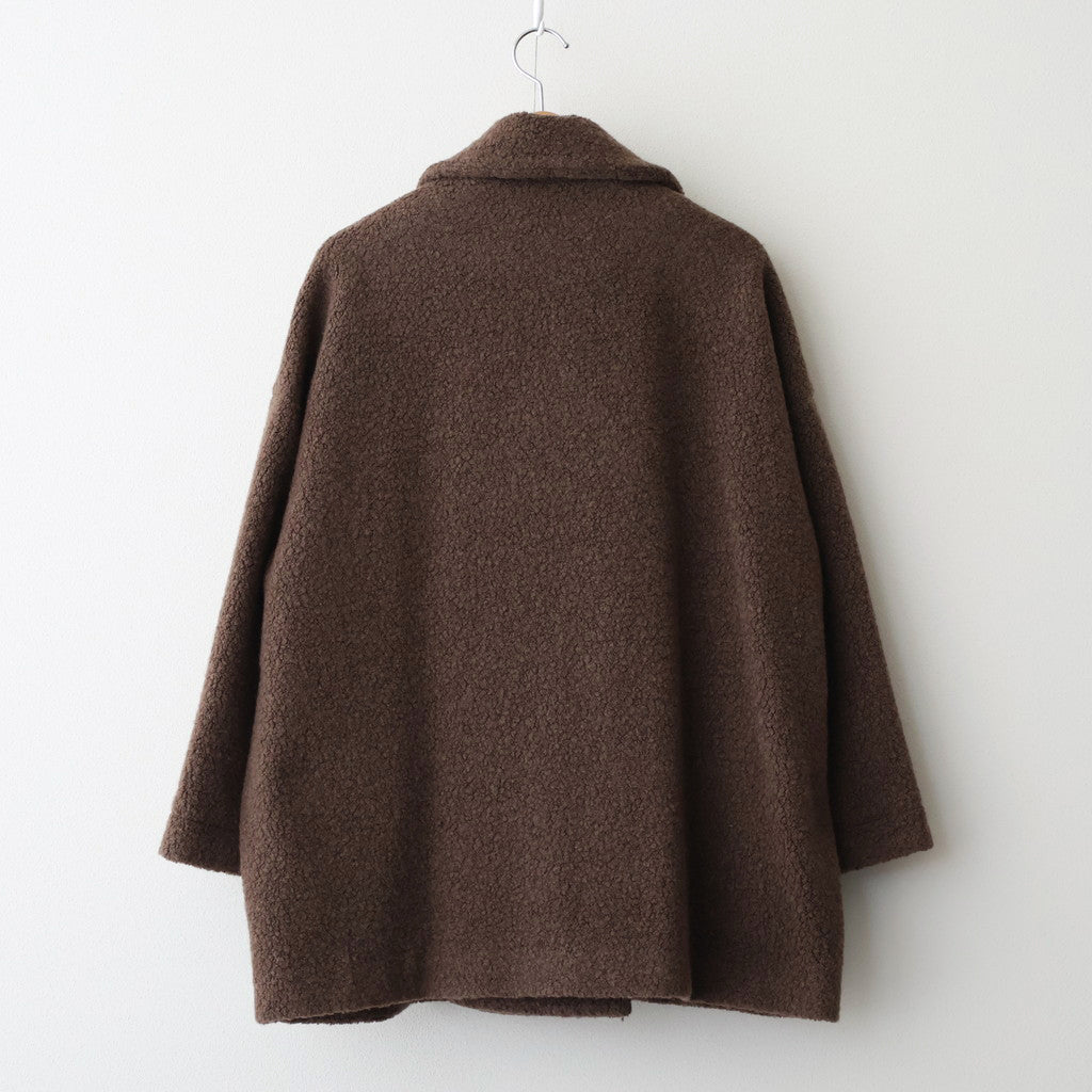 RECYCLE BOA WOOL DOUBLE OVER COAT #8500 MOCHA.BROWN [JNMDS2451]