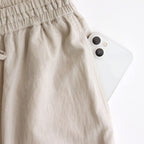 80s VOILE PLAIN WITH CUT WORK LACE EASY PANTS #8200 LT.BEIGE [INSL23224]