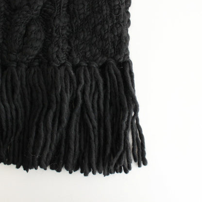 Knitted fringe vest #black [TLF-125-kn001-hk]