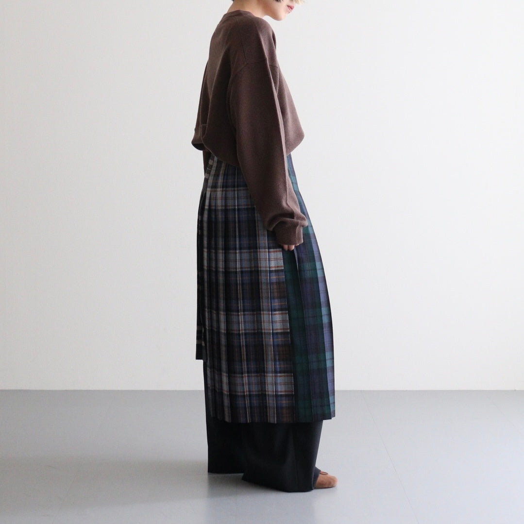 【 O'NEIL OF DUBLIN × UNFIL 】worsted wool asymmetry kilt skirt #mulch B [WVFL-UW134]