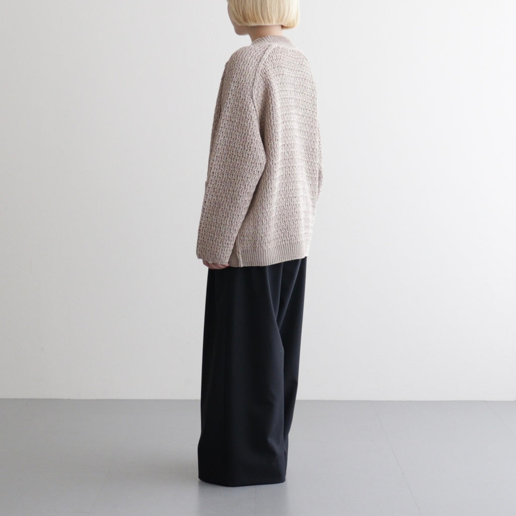 double honeycomb mesh-knit buttonless C/D #sand beige mix [WXSP-UW112]