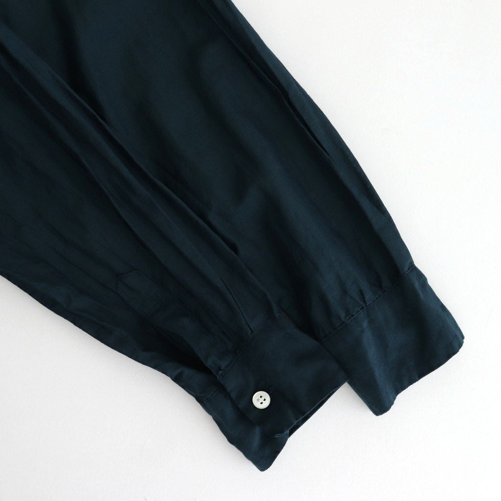 G.D COTTON SILK STAND COLLAR LONG SHIRT #Navy [no.7366]