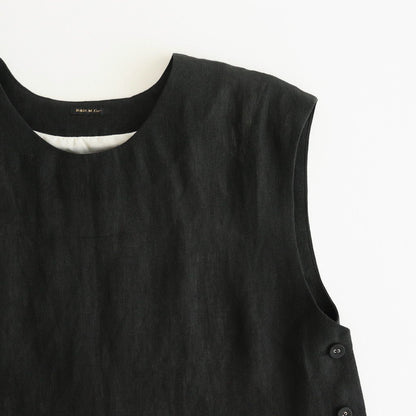 FRILL DECOLATION BUTTON BIB #Black [no.7316]