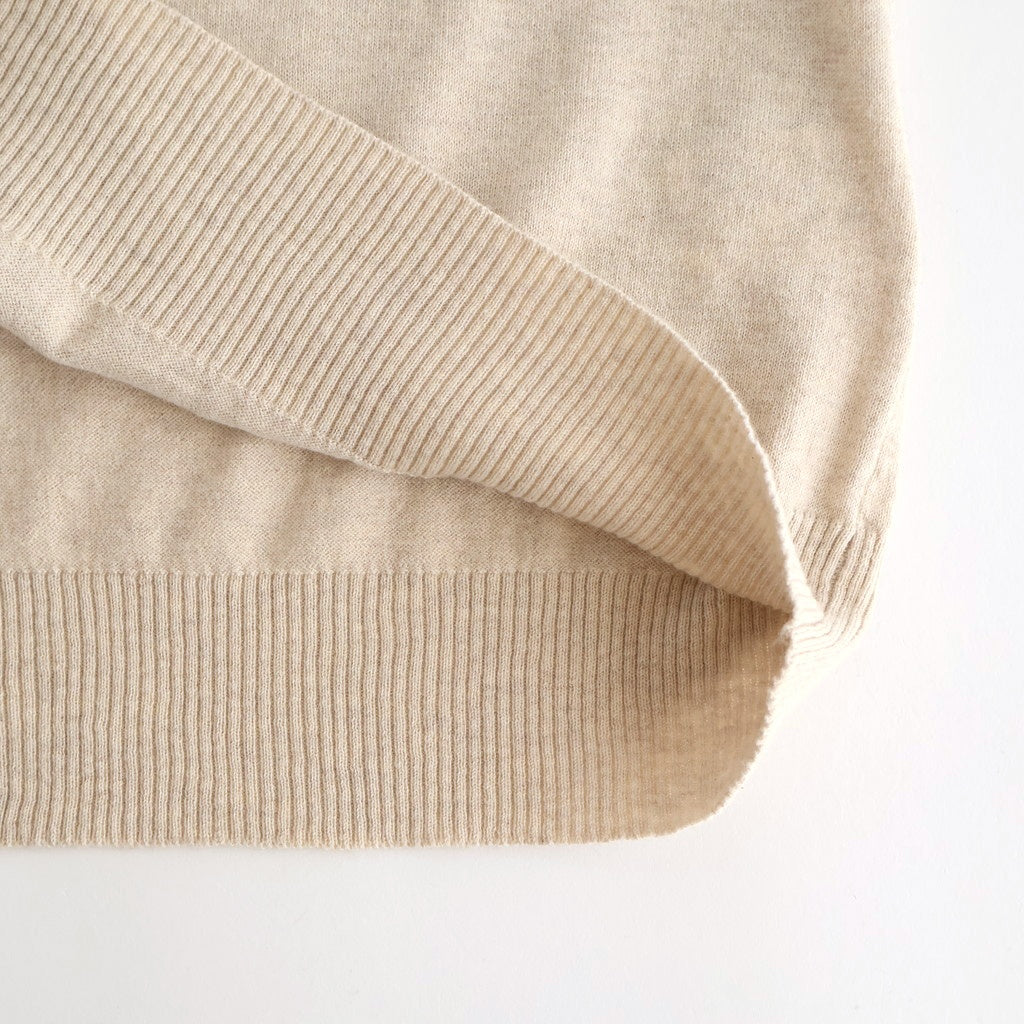 14GG 2PLY PLAIN STITCH COTTON/WOOL/CASHMERE V-NECK CARDIGAN #8100 NATURAL [GNSL25531]