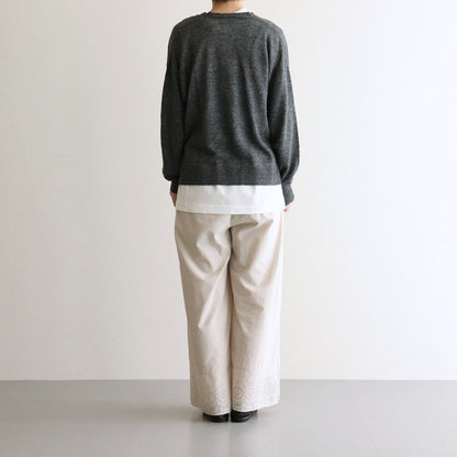 12GG 1PLY LINEN PLAIN V-NECK 1 BUTTON CARDIGAN #9800 CHARCOAL [GNSL23302]