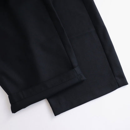 WORSTED SERGE 2TUCK WIDE EASY PANTS #9900 BLACK [GNMDS2502WS]