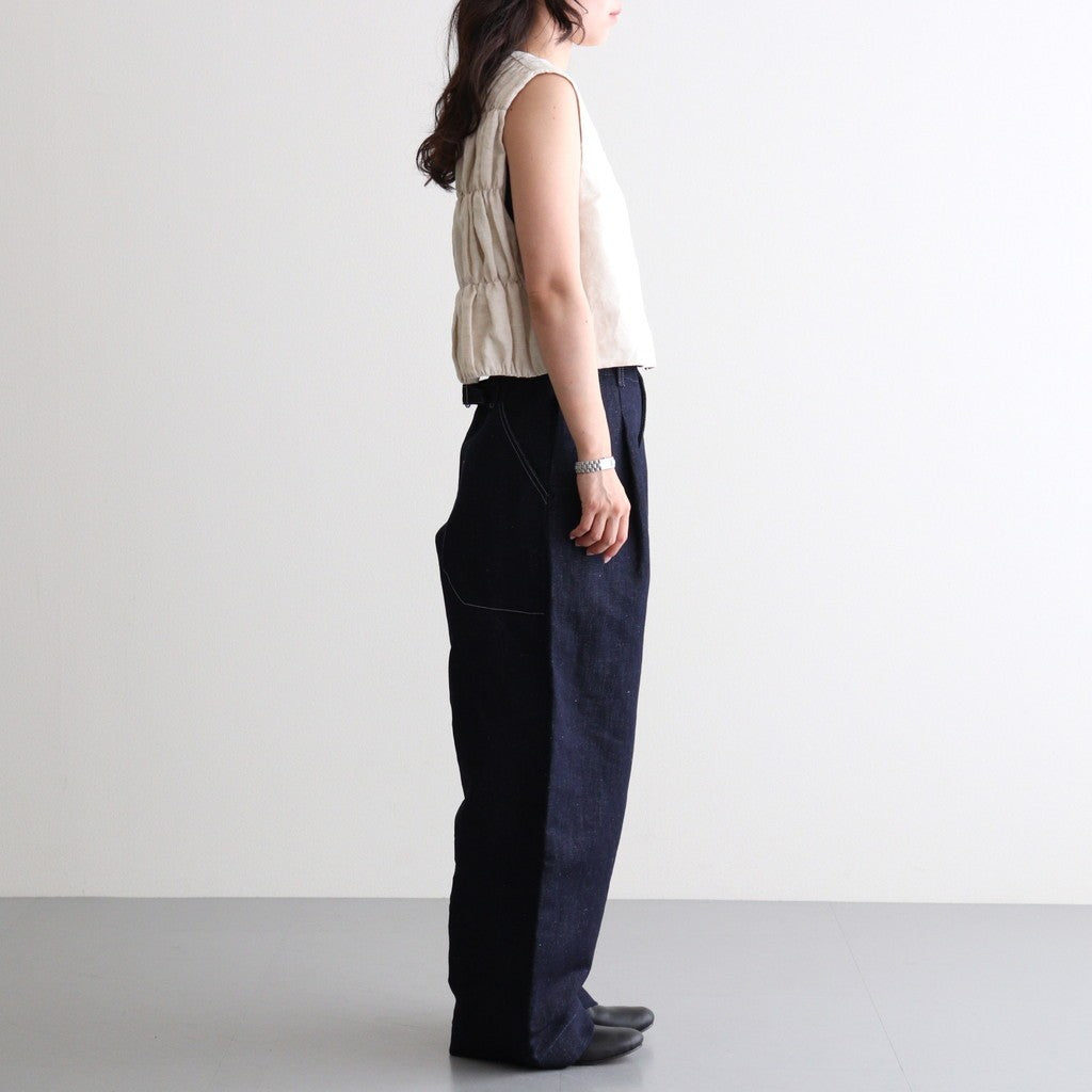 SHIRRING VEST #Amtique White [no.8003]