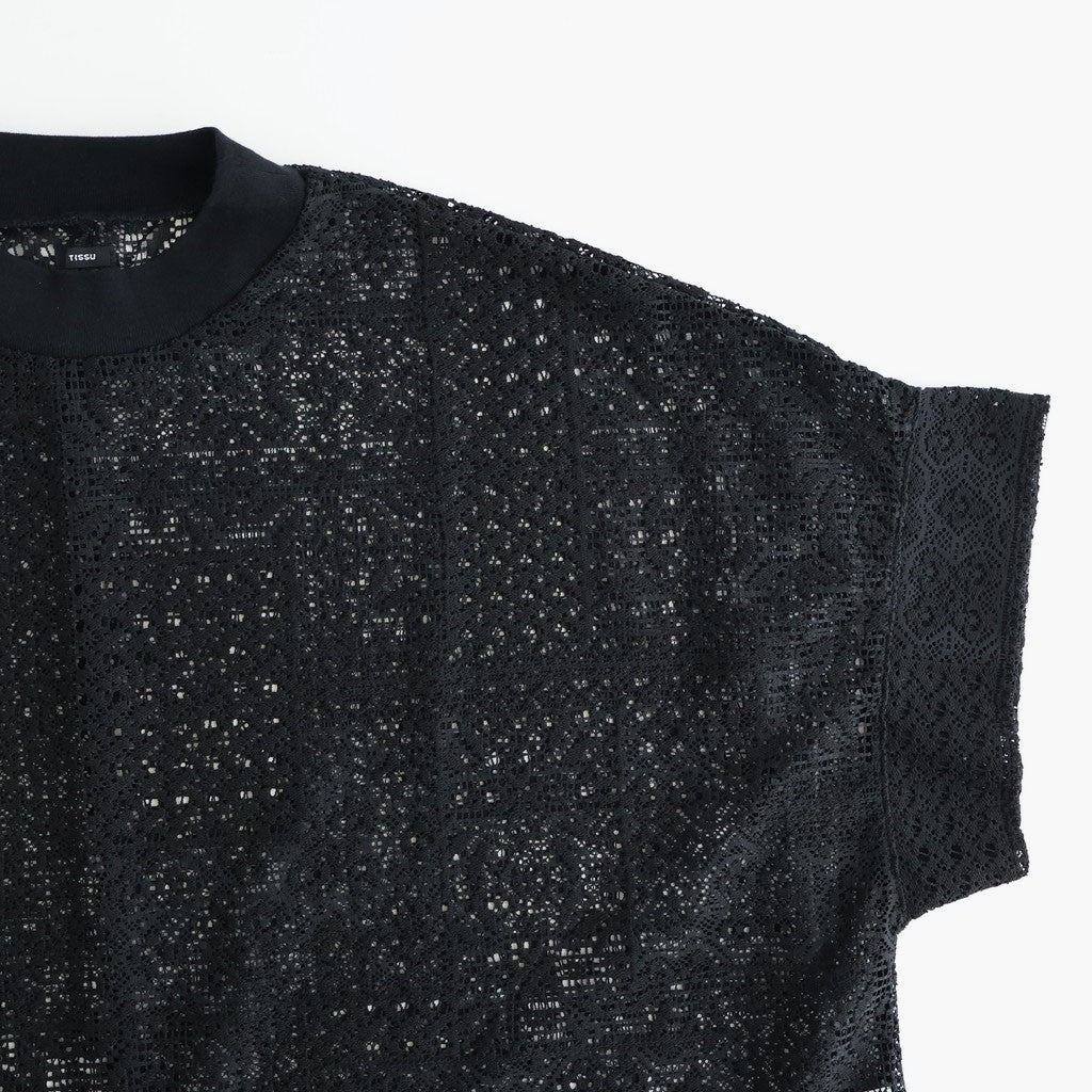 パッチワークレース モックネックドルマンT #001 クロ [TS260CT088]