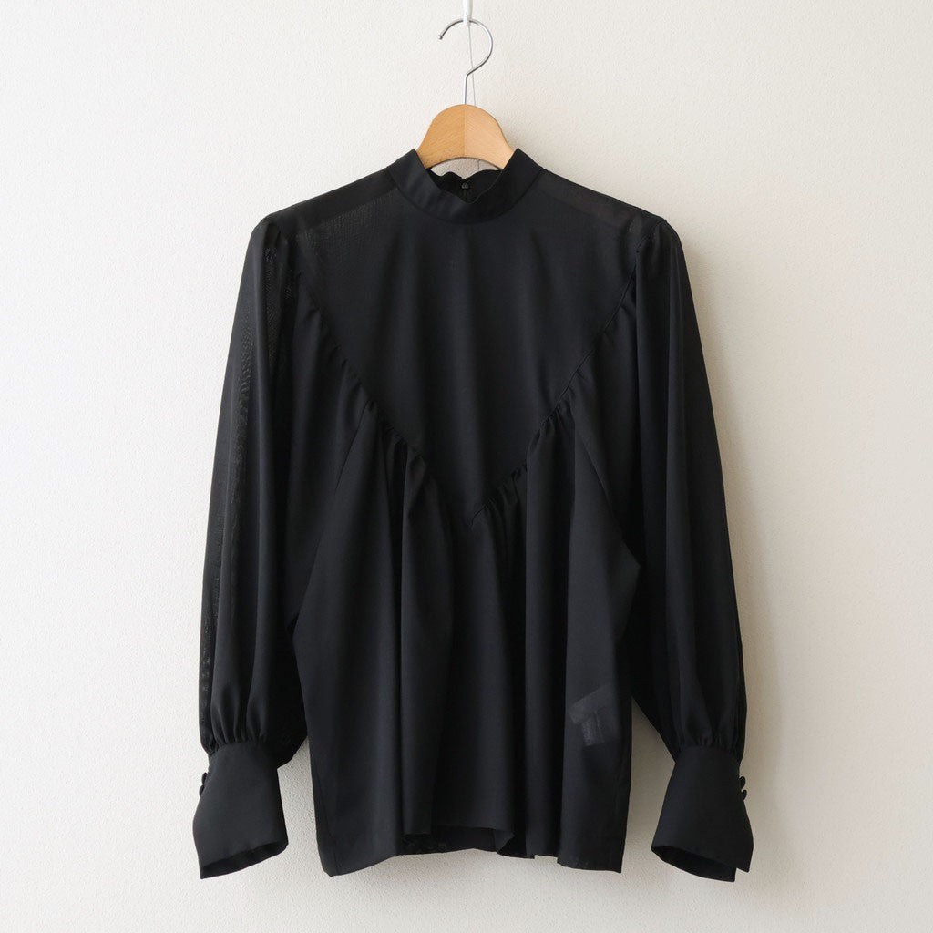 輝かしい影 Stand collar blouse #black [TLF-226-SH001-em]