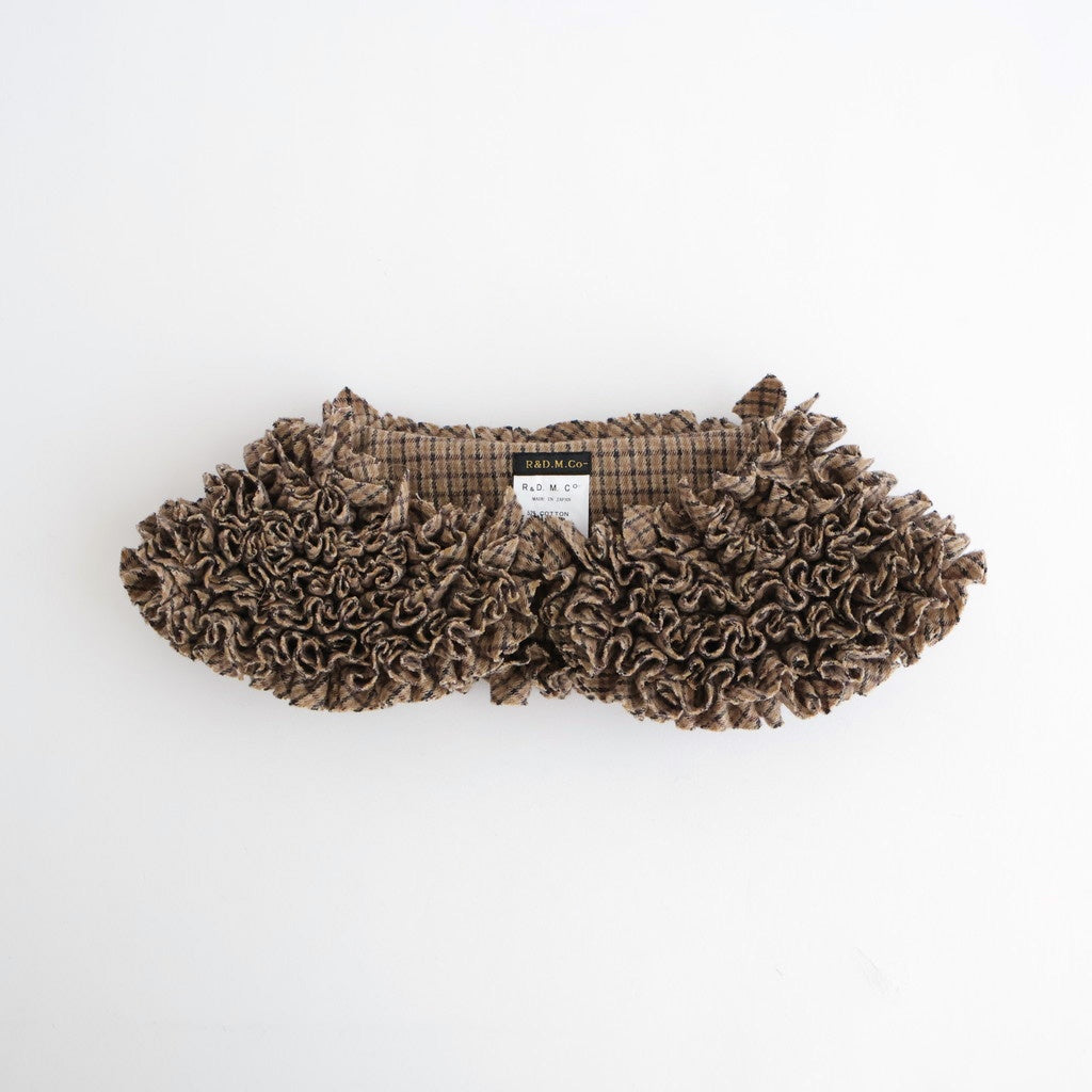 COTTON WOOL FRILL COLLAR #Check [no.7705]