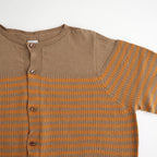 Stripe Cardigan #Beige x Orange [Oni067]