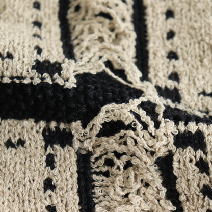 Blocked-Jacquard Jacket #Beige [oni056]
