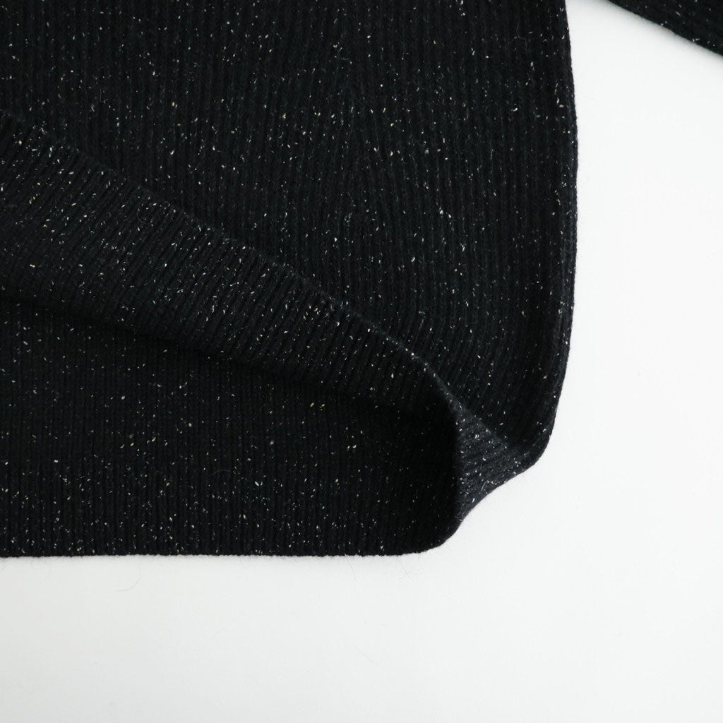woolen cotton & silk nep wool tweed-knit P/O #black tweed [WXFL-UW124]