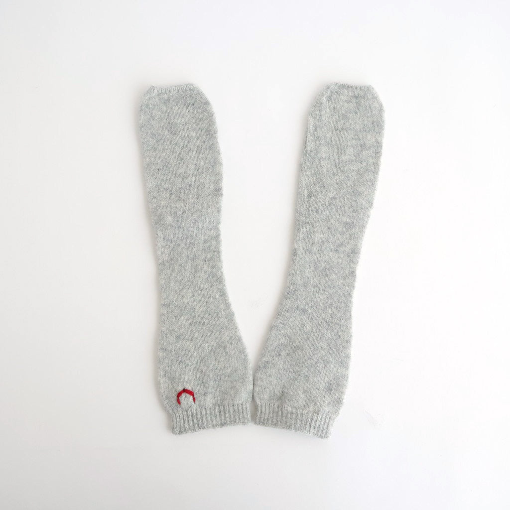 fine lambs wool fingerless gloves #light gray [WVFL-UW120]