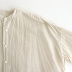G.D COTTON SILK STAND COLLAR LONG SHIRT #Ivory [no.7366]