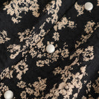 フラワープリント/ナチュラルタイプライター バンドカラーシャーリングBL #021 ウェーブフラワーモカ [PA260BL029]