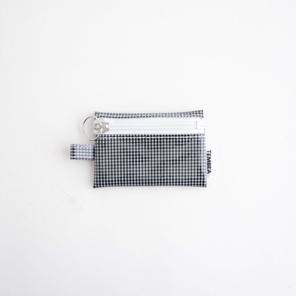 FLAT POUCH MINI #GINGHAM SMALL BLACK [TMB-2352A]