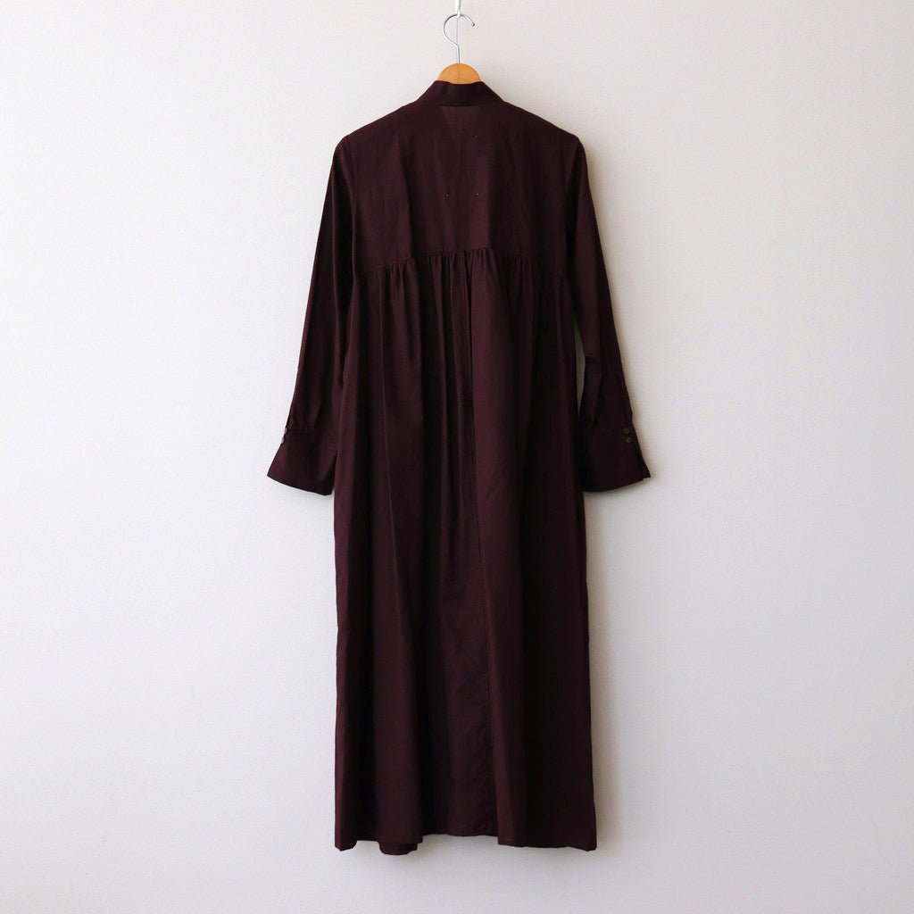 静寂の欠片 Funnel neck shirt dress #burgundy [TLF-125-op001-la]