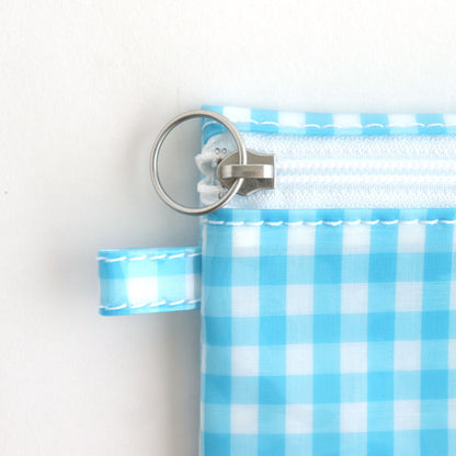 FLAT POUCH SMALL #GINGHAM SAX [TMB-2310N]